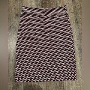 Margaret M Black and Pink Geometric Pencil skirt